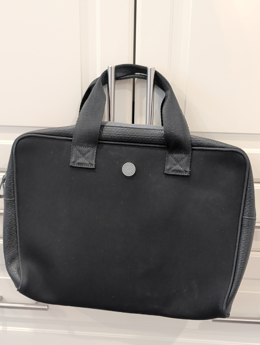Sleek Black Men's Laptop Briefcase with Top Handles
